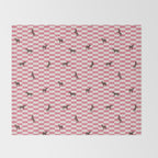 Pink Check Horses  Pattern Throw Blanket Gallery Image 2