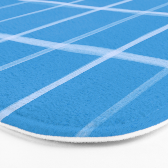Abstract Tennis Net Pattern in Sky Blue Bath Mat Gallery Image 3