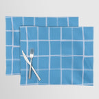Abstract Tennis Net Pattern in Sky Blue Placemat Gallery Image 1