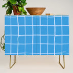 Abstract Tennis Net Pattern in Sky Blue Credenza Gallery Image 1