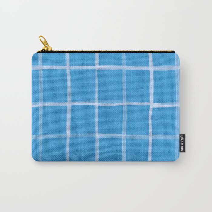 Abstract Tennis Net Pattern in Sky Blue Carry All Pouch Gallery Image 1