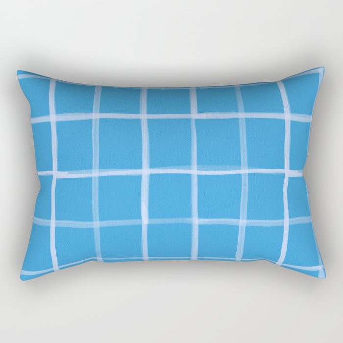 Abstract Tennis Net Pattern in Sky Blue Rectangular Pillow Gallery Image 2
