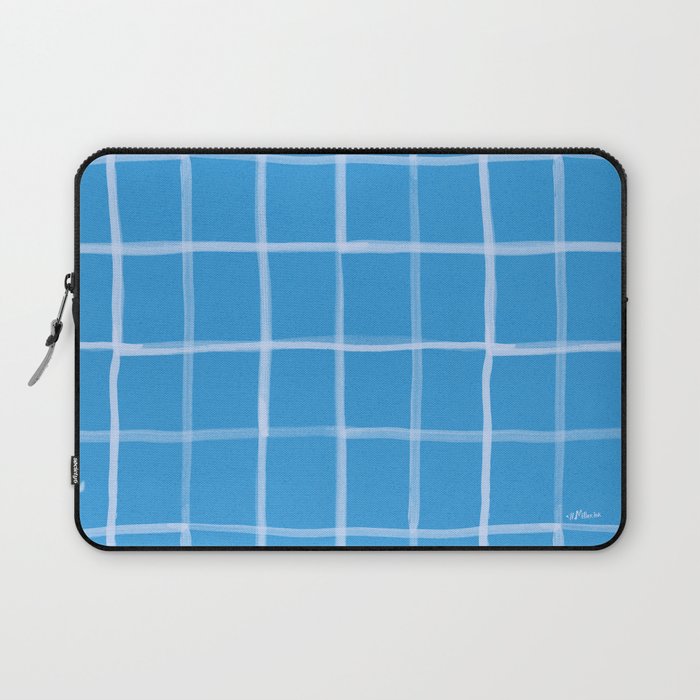 Abstract Tennis Net Pattern in Sky Blue Laptop Sleeve Gallery Image 1