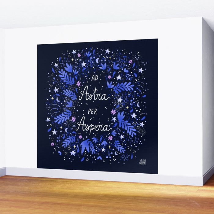 Ad Astra Per Aspera hand lettering  Wall Mural Gallery Image 2