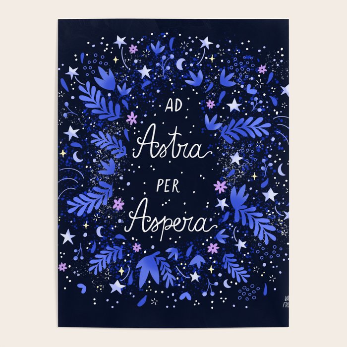 Ad Astra Per Aspera hand lettering  Poster Gallery Image 1
