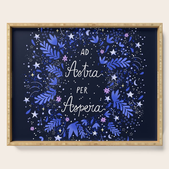 Ad Astra Per Aspera hand lettering  Serving Tray Gallery Image 1