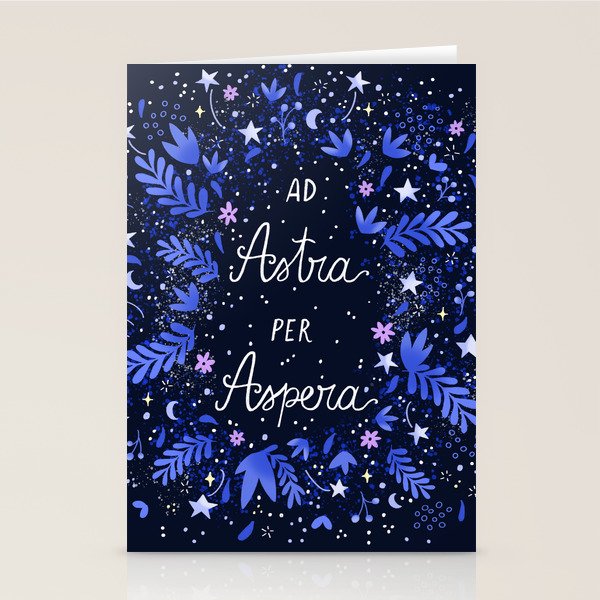 Ad Astra Per Aspera hand lettering  Stationery Card Gallery Image 1