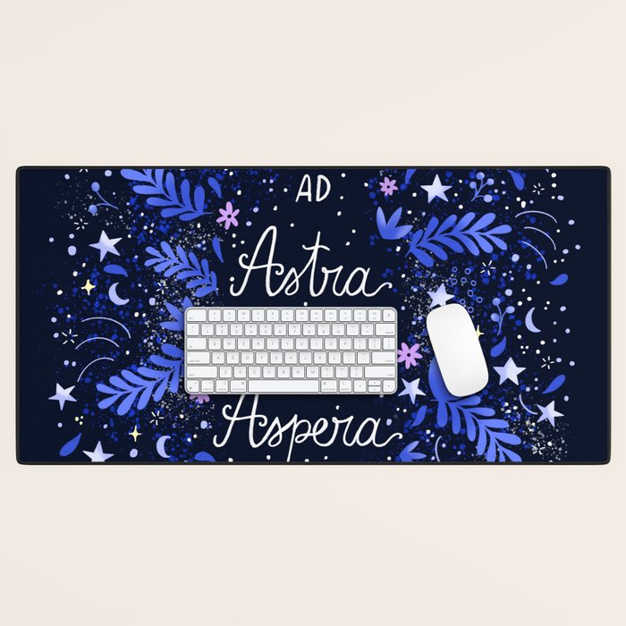 Ad Astra Per Aspera hand lettering  Desk Mat Gallery Image 1