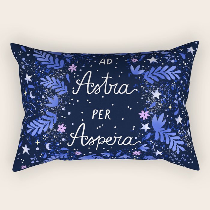 Ad Astra Per Aspera hand lettering  Rectangular Pillow Gallery Image 2