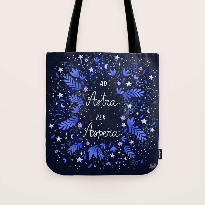 Ad Astra Per Aspera hand lettering  Tote Bag Gallery Image 1