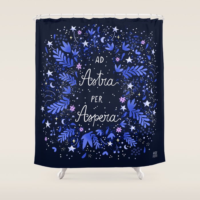 Ad Astra Per Aspera hand lettering  Shower Curtain Gallery Image 1