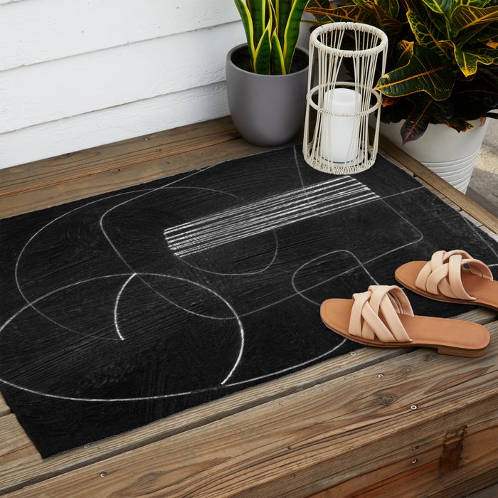 Crafted Noir Abstract Outdoor Rug Gallery Image 2