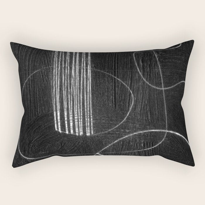 Crafted Noir Abstract Rectangular Pillow Gallery Image 2