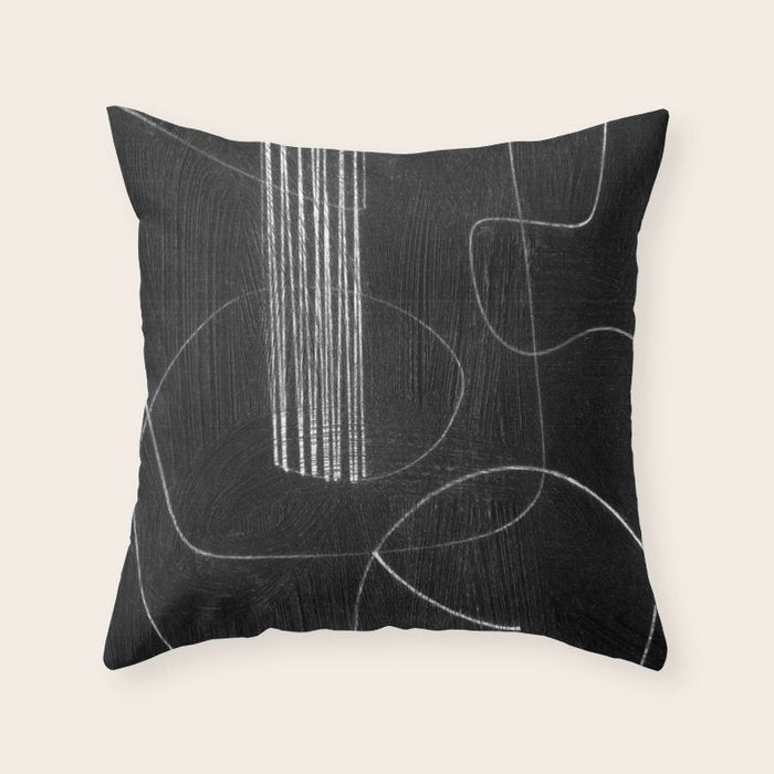 Crafted Noir Abstract Throw Pillow Gallery Image 1