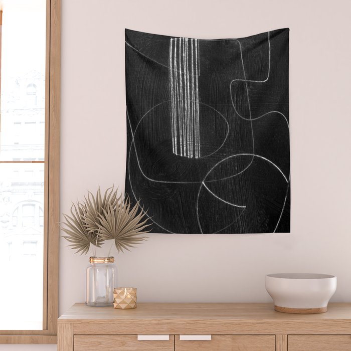 Crafted Noir Abstract Wall Tapestry Gallery Image 2