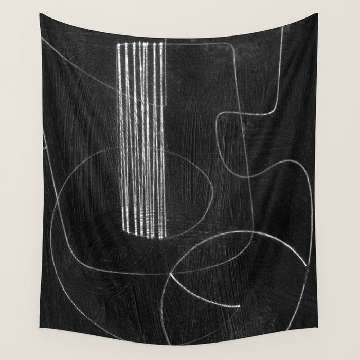 Crafted Noir Abstract Wall Tapestry Gallery Image 4