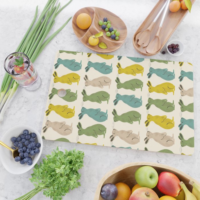 Rows Of Rabbits Cutting Board Gallery Image 2