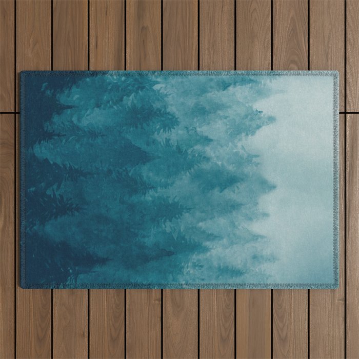 Misty Pine Forest Outdoor Rug Gallery Image 1