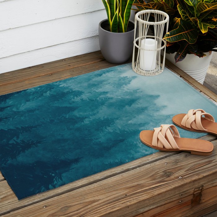 Misty Pine Forest Outdoor Rug Gallery Image 2