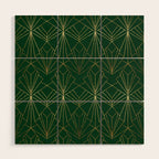 Art Deco in Emerald Green Wood Wall Art Gallery Image 1