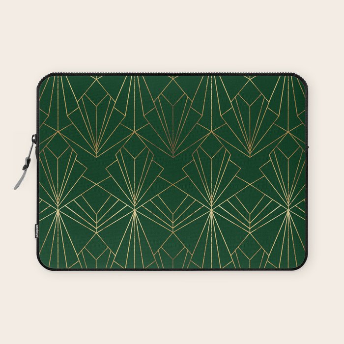 Art Deco in Emerald Green Laptop Sleeve Gallery Image 1