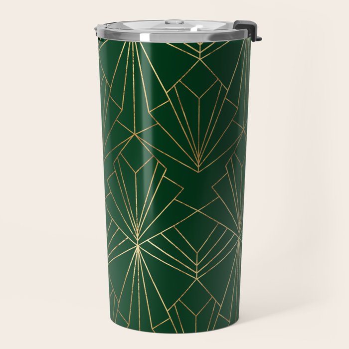 Art Deco in Emerald Green Travel Mug Gallery Image 2