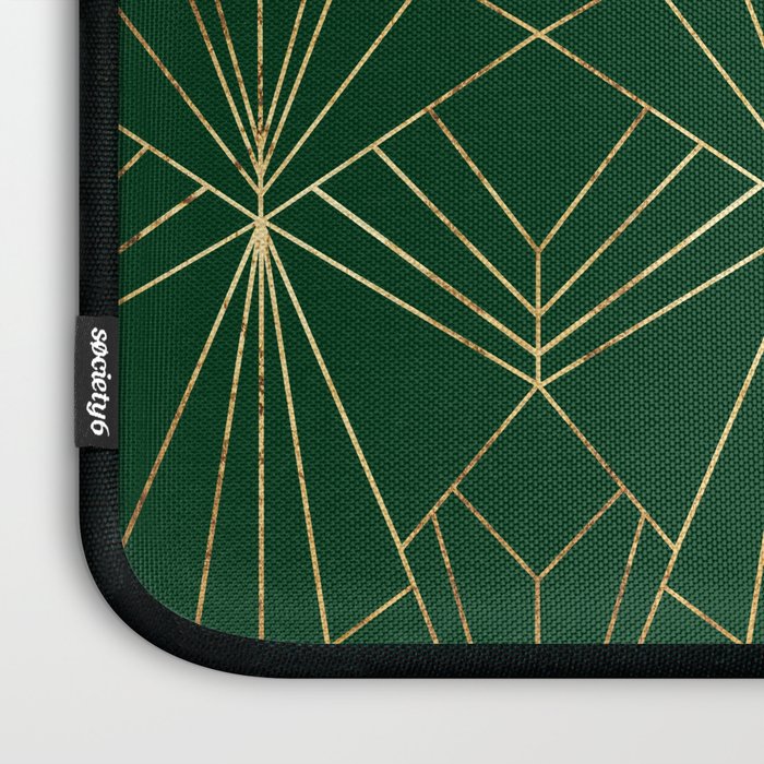 Art Deco in Emerald Green Laptop Sleeve Gallery Image 3