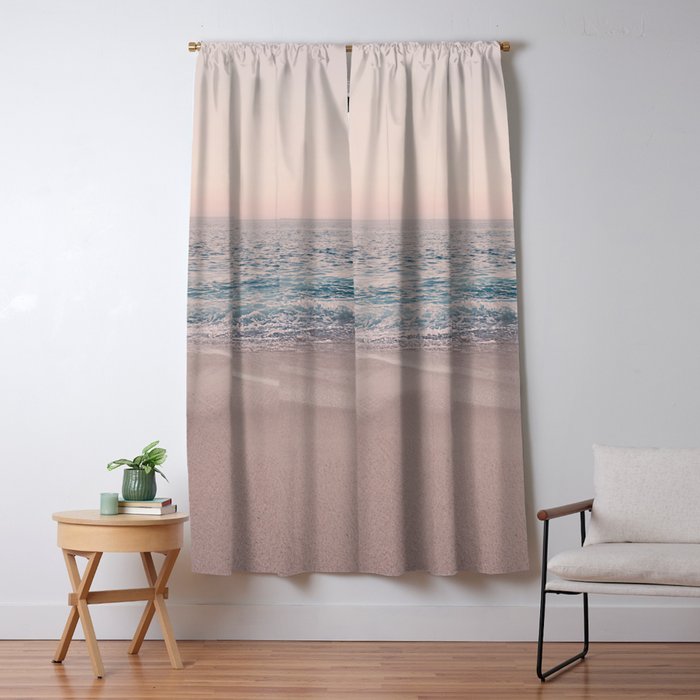 ROSEGOLD BEACH MORNING LANDSCAPE Window Curtain Gallery Image 1