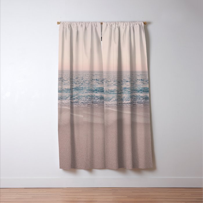 ROSEGOLD BEACH MORNING LANDSCAPE Window Curtain Gallery Image 3