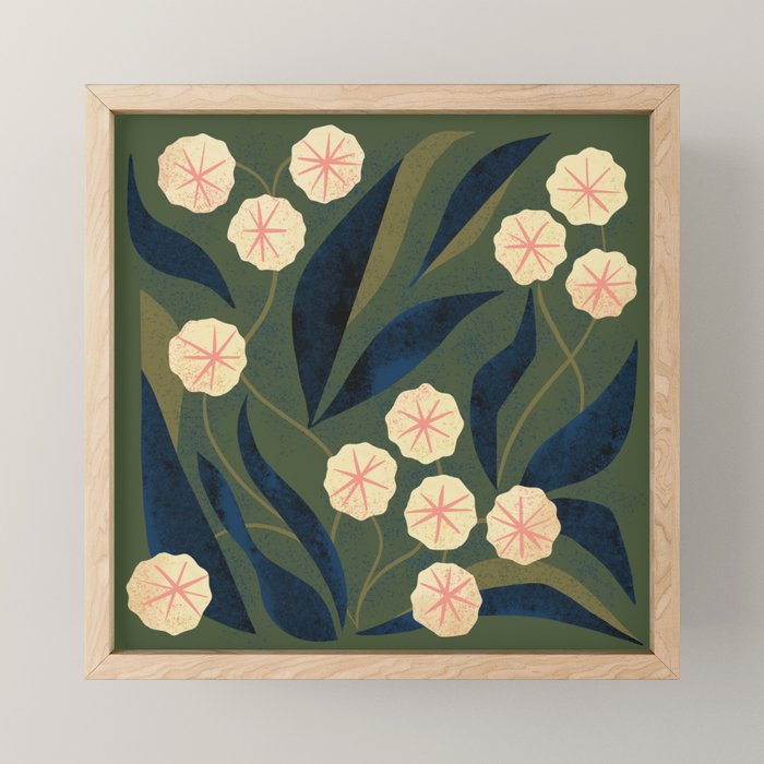 Green Floral Mini Art Print Gallery Image 1