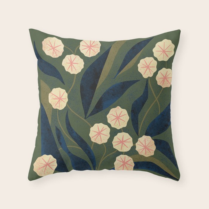 Green Floral Throw Pillow Gallery Image 6