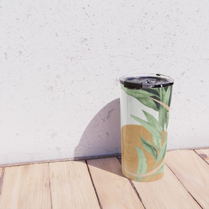 Tropical Leaf- Abstract Art 41 Travel Mug Gallery Image 4