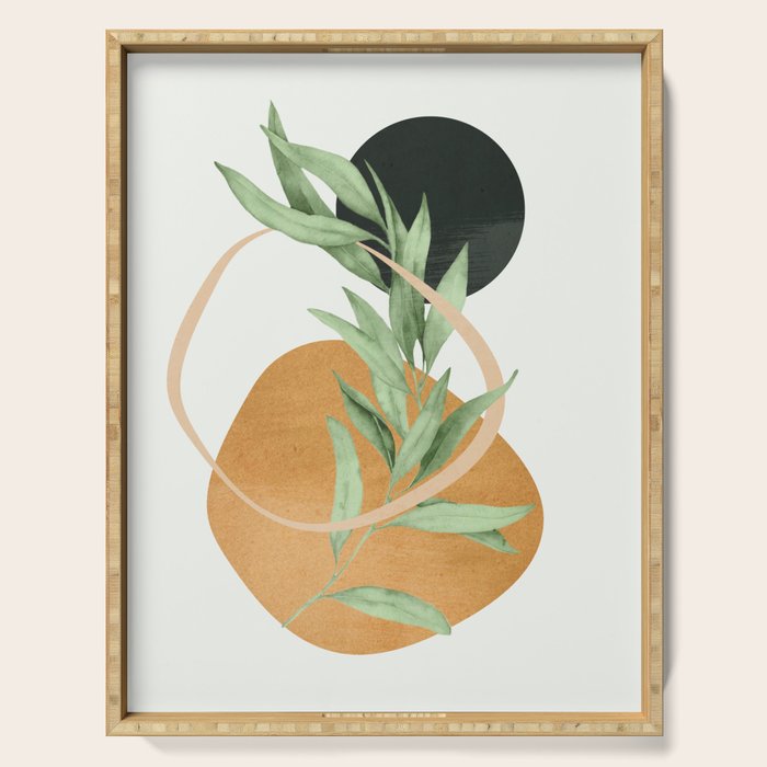 Tropical Leaf- Abstract Art 41 Serving Tray Gallery Image 1