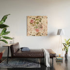 Vintage And Shabby Chic- Pink  Summer Peonies Antique Botanical Flower Garden Wood Wall Art Gallery Image 2