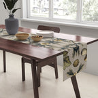William Morris Style Forest Tales Cabincore Pattern Beige Table Runner Gallery Image 2