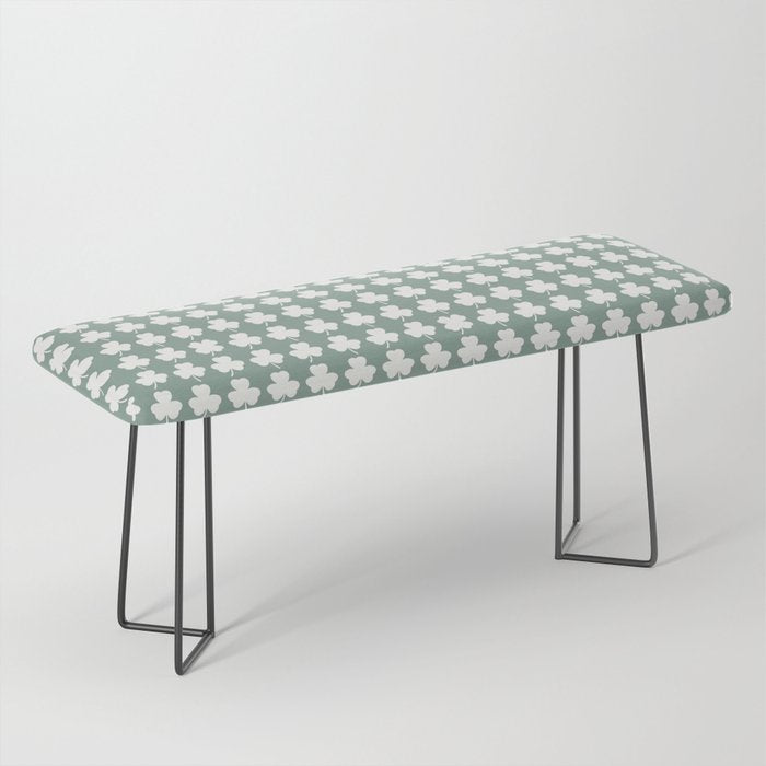 Clovers XXXIII Sage Green Botanical Pattern Bench Gallery Image 1