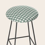 Clovers XXXIII Sage Green Botanical Pattern Stool Gallery Image 2