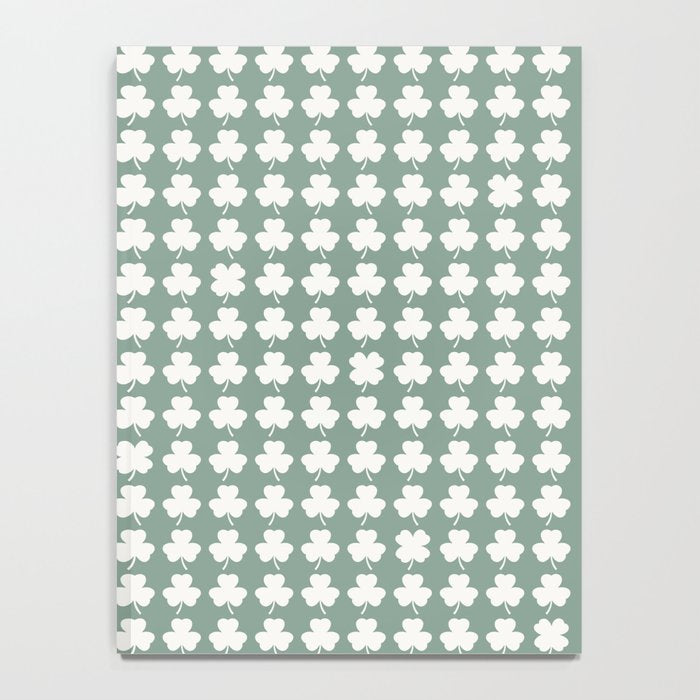 Clovers XXXIII Sage Green Botanical Pattern Notebook Gallery Image 4