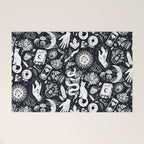 Witchy Things In Black And White Welcome Mat Gallery Image 1