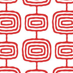 Mid Century Modern Atomic Rings Pattern Red 3 Coffee Mug Gallery Image 2