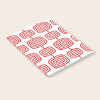 Mid Century Modern Atomic Rings Pattern Red 3 Notebook Gallery Image 2