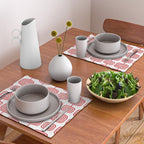 Mid Century Modern Atomic Rings Pattern Red 3 Placemat Gallery Image 2