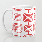 Mid Century Modern Atomic Rings Pattern Red 3 Coffee Mug Gallery Image 3