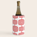 Mid Century Modern Atomic Rings Pattern Red 3 Wine Chiller Gallery Image 2