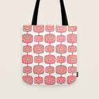 Mid Century Modern Atomic Rings Pattern Red 3 Tote Bag Gallery Image 1