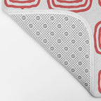 Mid Century Modern Atomic Rings Pattern Red 3 Bath Mat Gallery Image 2