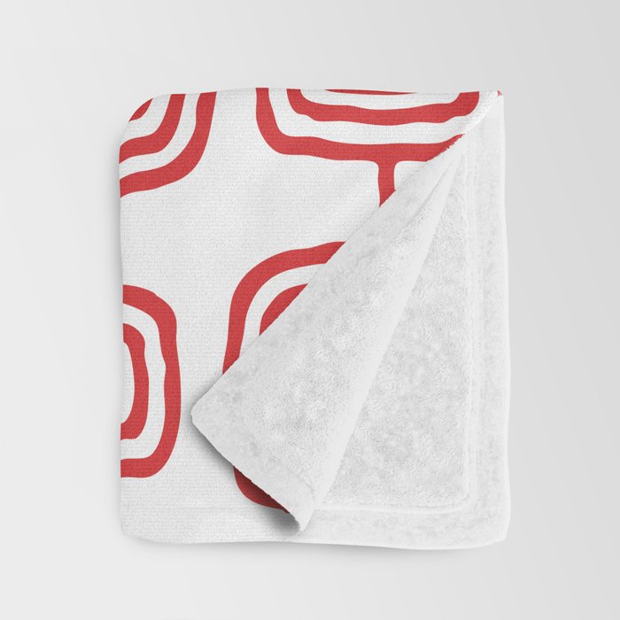 Mid Century Modern Atomic Rings Pattern Red 3 Throw Blanket Gallery Image 3