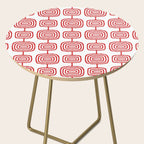 Mid Century Modern Atomic Rings Pattern Red 3 Side Table Gallery Image 2