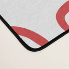 Mid Century Modern Atomic Rings Pattern Red 3 Desk Mat Gallery Image 4