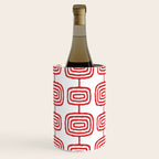 Mid Century Modern Atomic Rings Pattern Red 3 Wine Chiller Gallery Image 1